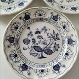 Trio of Castellania plates in Italian earthenware, vintage blue decoration