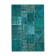 Handwoven oriental overdyed 171 cm x 244 cm turquoise patchwork rug