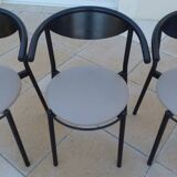 6 gondola-style chairs with luxurious metal structure and imitation leather