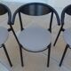 6 Chaises de style gondole structure métallique cossu et simili cuir