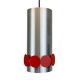 Rare mid century DORIA hanging lamp, Aluminium & red discs
