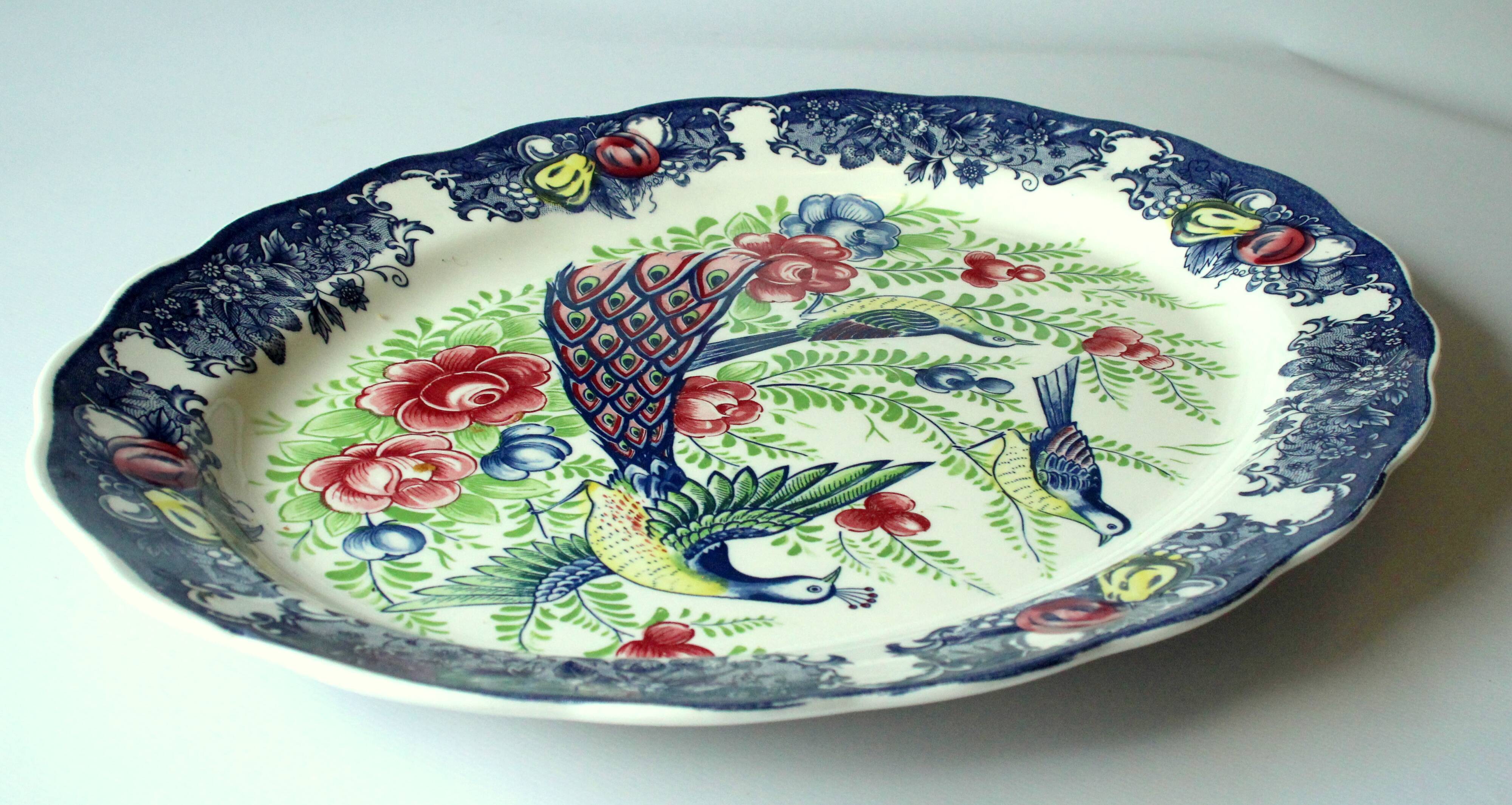 XL asian ceramic serving platter - made in Japan - Vintage