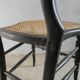 Napoleon III cane chair in blackened wood and mother-of-pearl