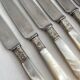 6 antique mother-of-pearl and silver-plated metal knives