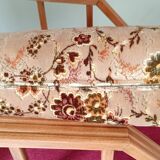 Vintage solid wood armchair and footstool