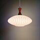 Teak and pleated white opaline suspension, Massive, 1960