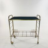 Hi_Fi furniture, brass and black velvet, circa 1970