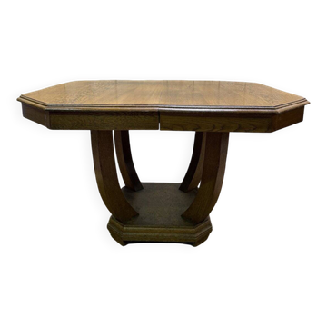 Table à manger époque Art Déco en chêne massif