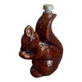 Vintage Brown Glazed Stoneware Squirrel-Shaped Bottle + Cork