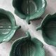 Service of 5 green leaf verrines