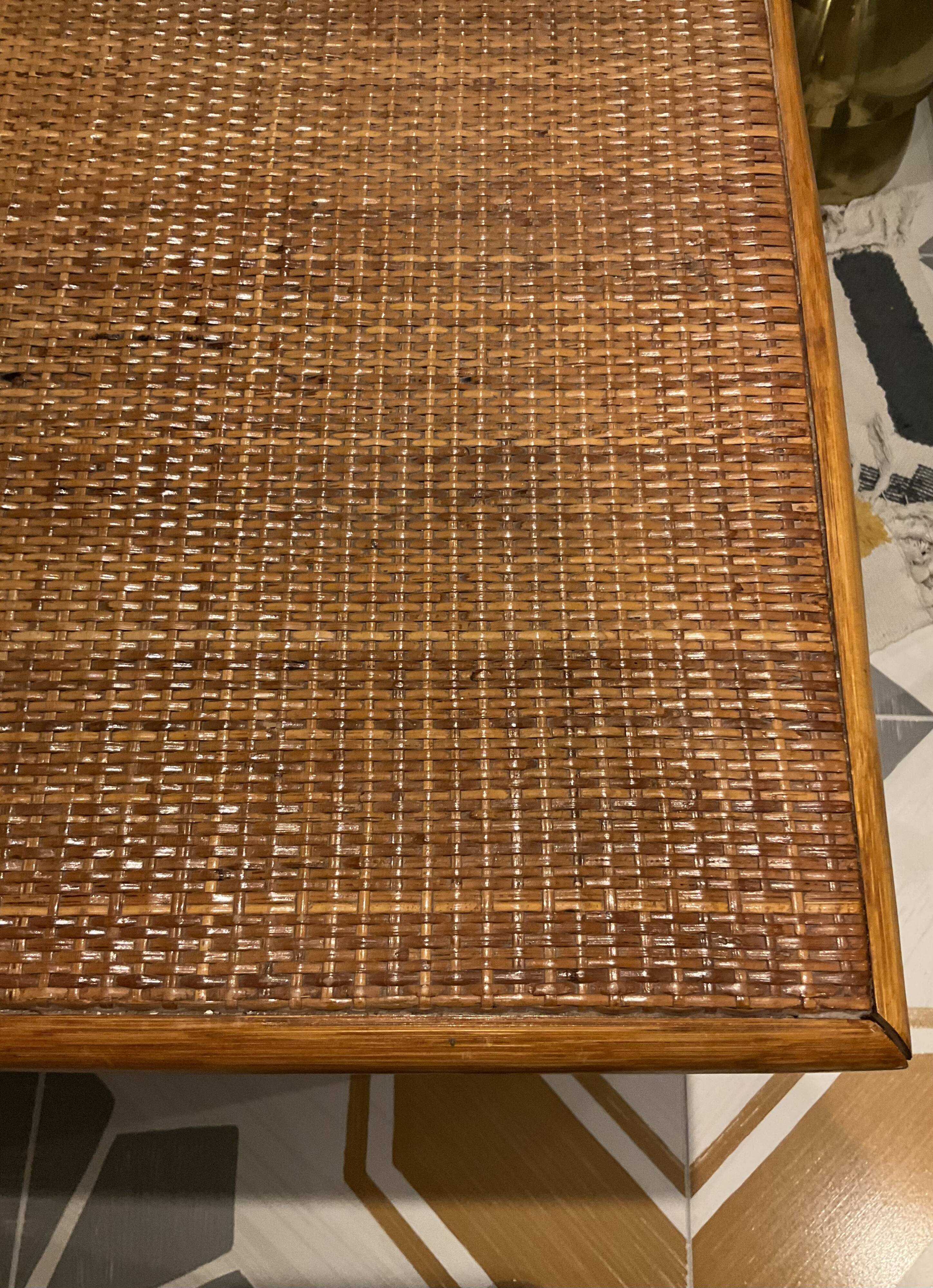 Commode tiroirs rotin bambou