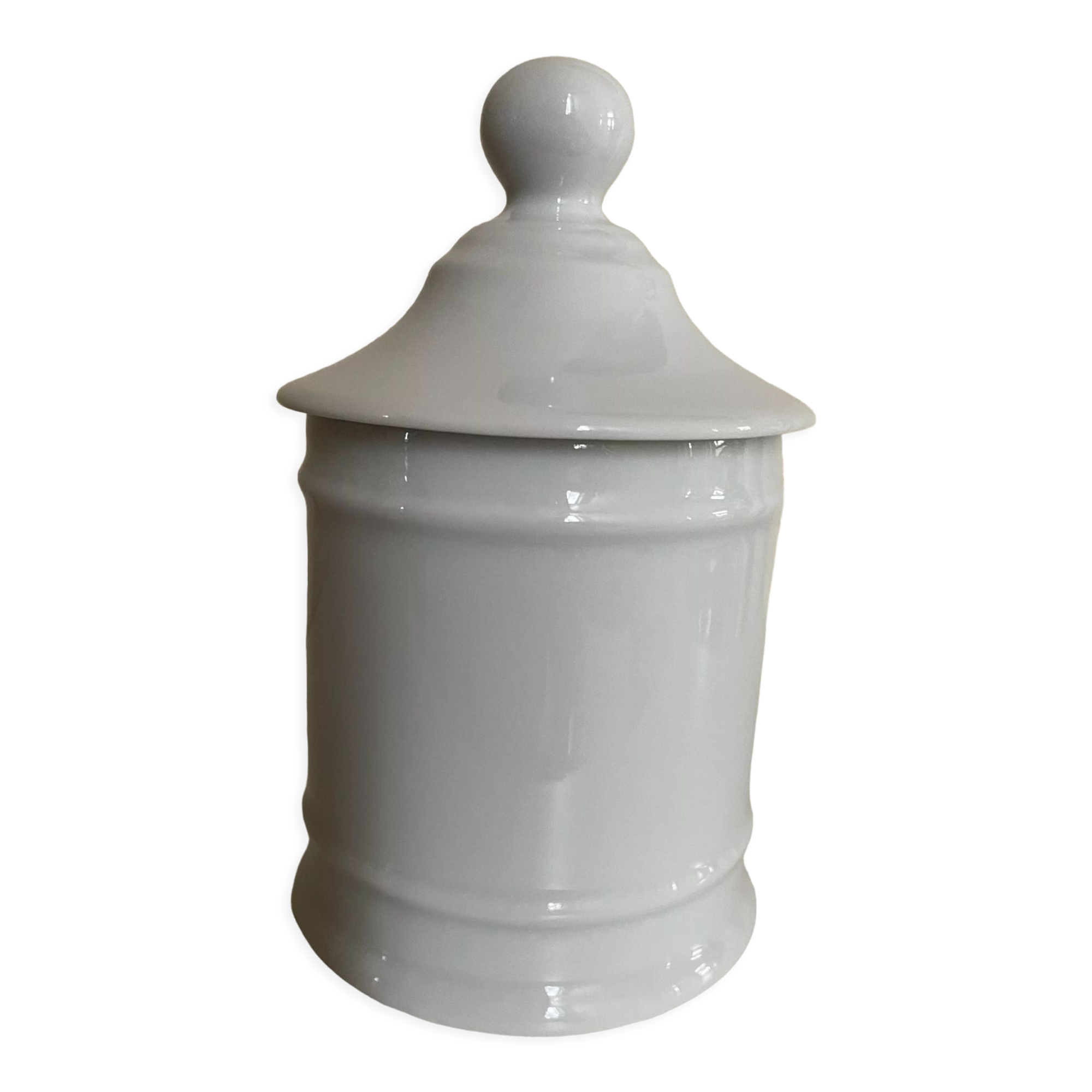 Apothecary pot in white Limoges porcelain