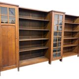 XL vintage wall unit in wood / bookshelf / cabinet (3.4m!)