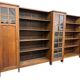 XL vintage wall unit in wood / bookshelf / cabinet (3.4m!)