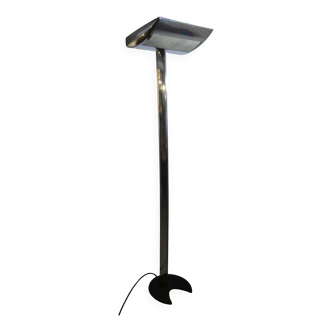 Modernist floor lamp in polished aluminum