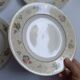 Set of 6 flat plates Salins model Simone beige with flowers.