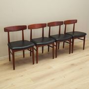 Set of four teak chairs, Danish design, 1960s, manufacture: Bruno Hansen, d