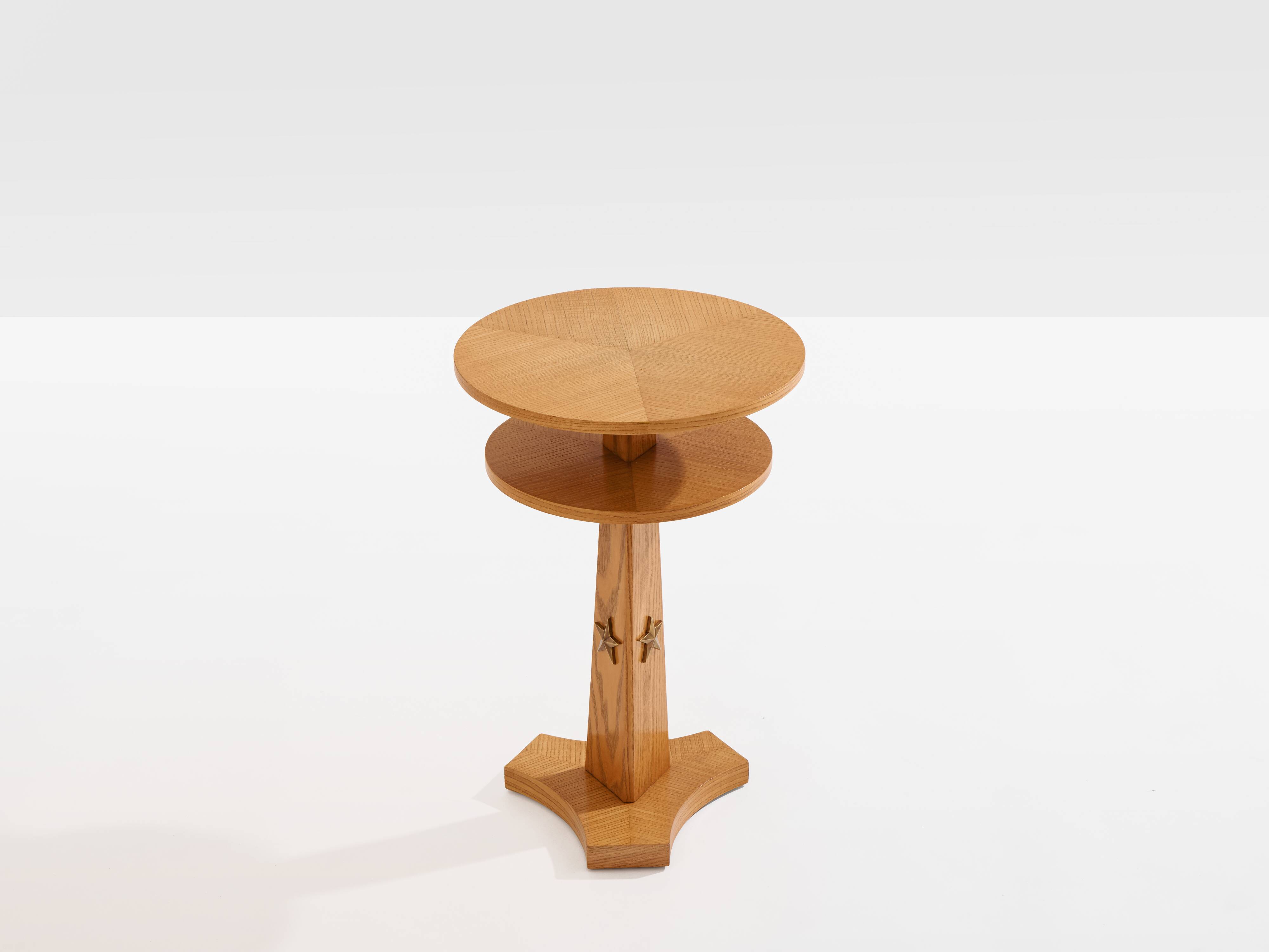 André Arbus table d'appoint en frêne et laiton vers 1940