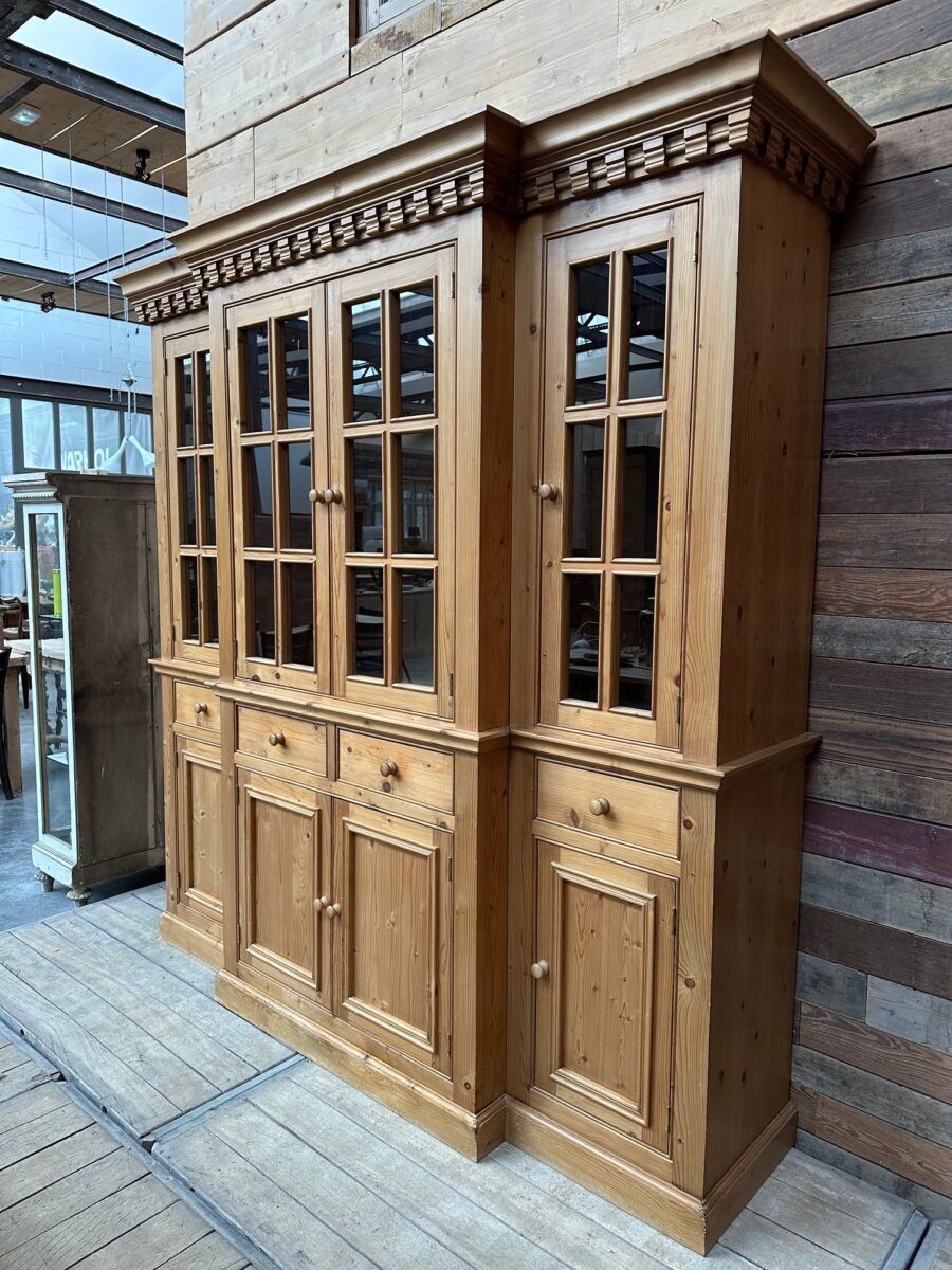 Pine shop display cabinet
