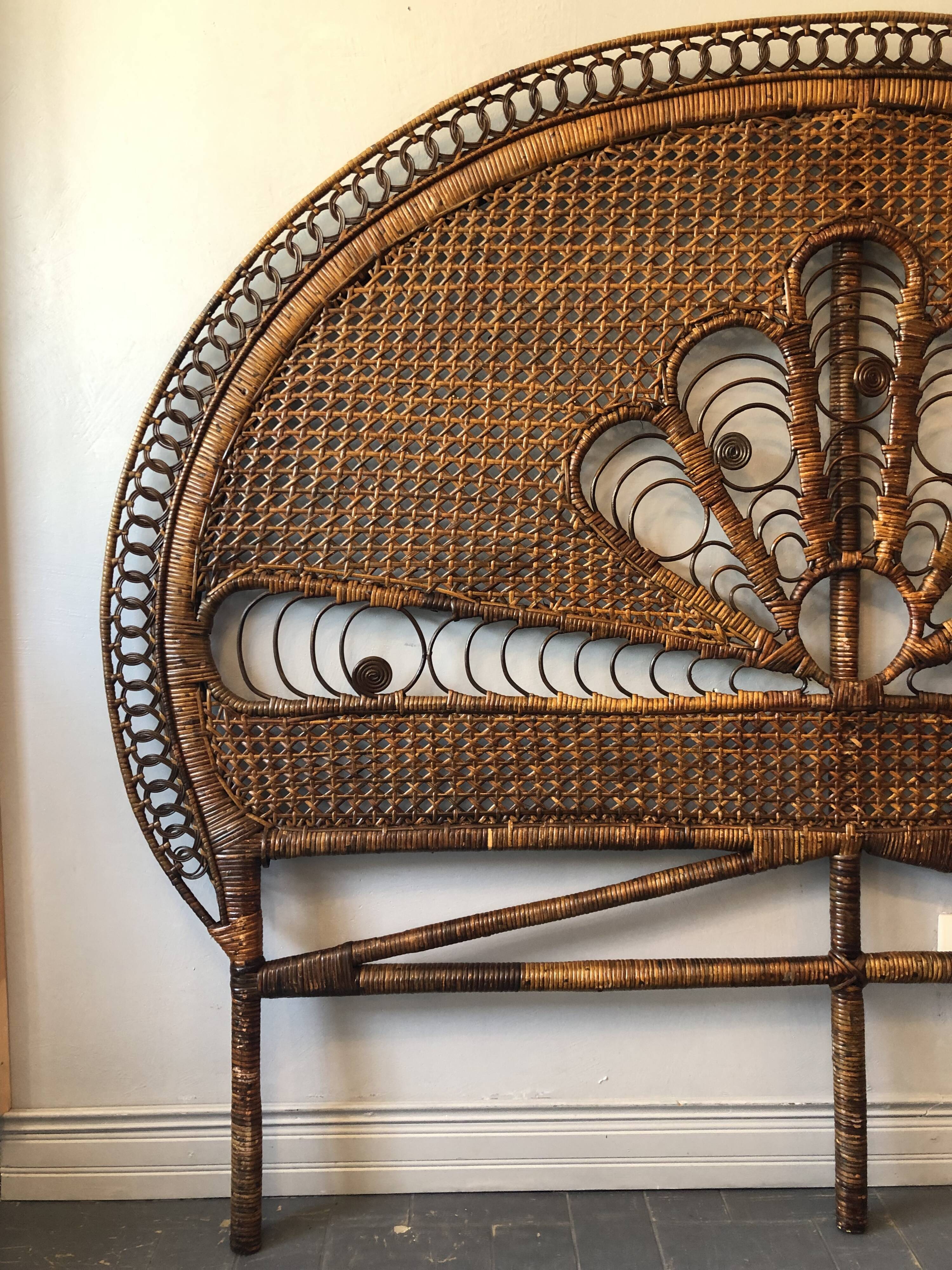 Vintage rattan headboard