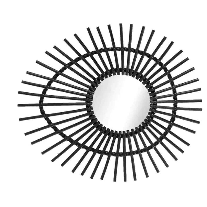 Free-form rattan mirror