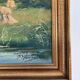 Vintage original large landscape oil painting, signed countryside art