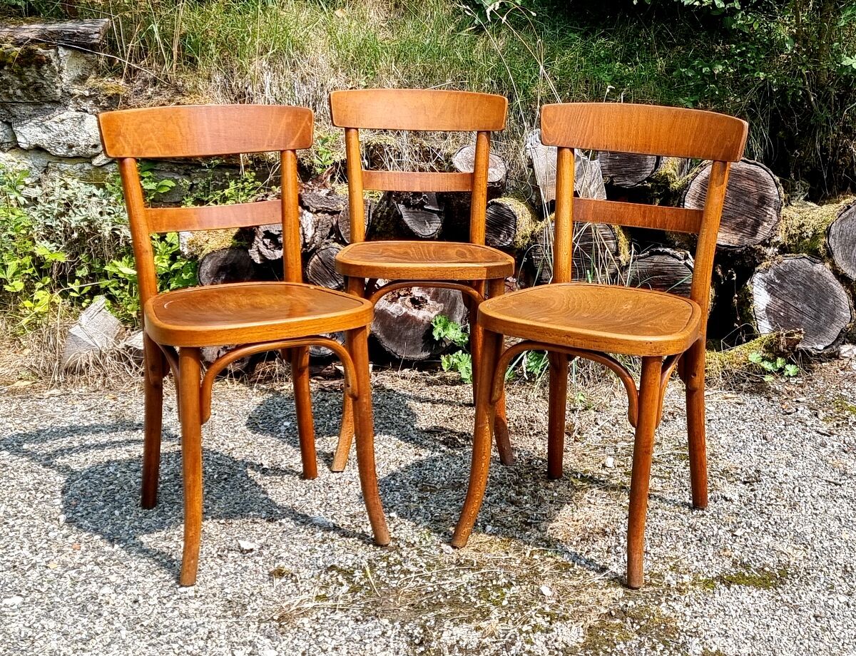 3 chaises bistrot Thonet années 40