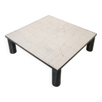 Unique ceramic coffee table created in 1970