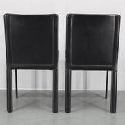 1980s Set of Four Dining Chairs in Leather in Matteo Grassi Style, Italy