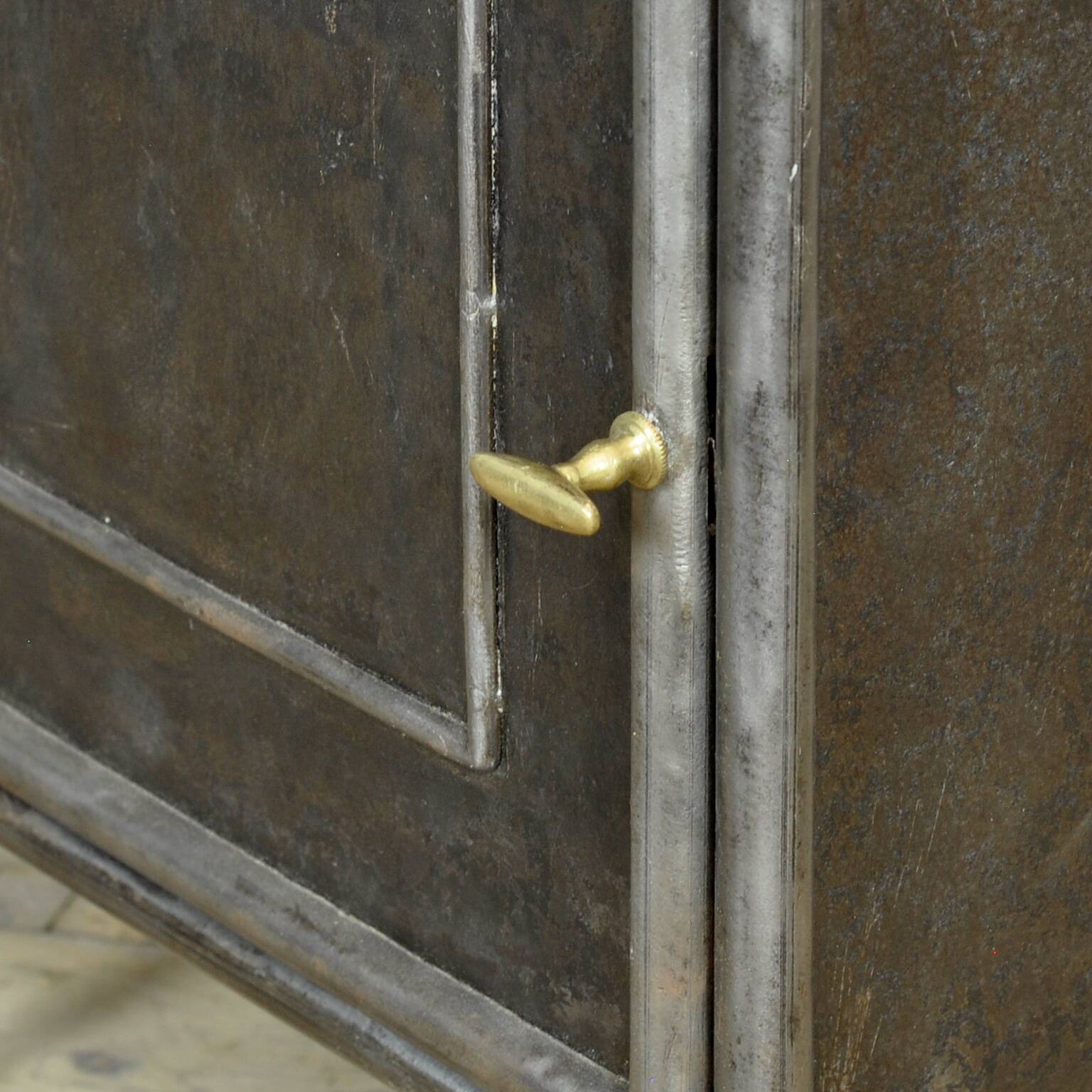 Iron bedside table with marble top, 1910
