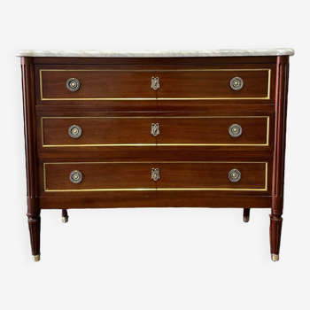 Louis XVI style chest of drawers with marble top