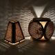 Ensemble de 2 lampes régence hollywoodiennes en laiton et paille viennoise, Italie 60's / 70's
