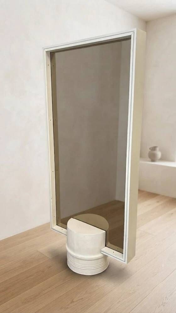 Mid-Century Modern Double-Sided Hall Stand with Mirror & Coat Hooks, 1960s, Europe