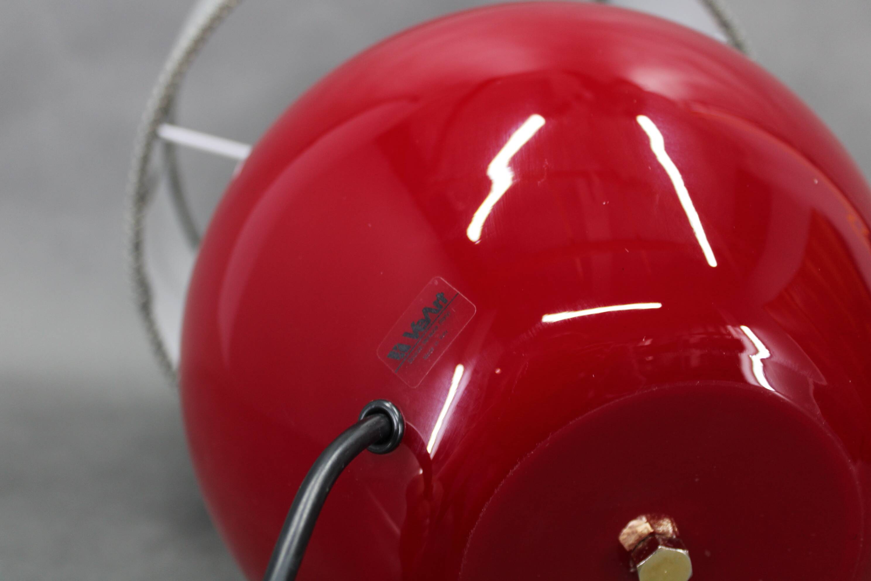 1970s Italian VeArt Glass Table Lamp with Fabric Lamp Shade