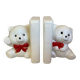 Paire de serre livres ours blancs