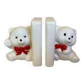 Paire de serre livres ours blancs