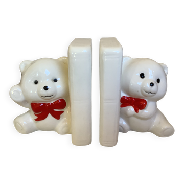 Pair of polar bear bookends