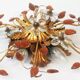 Banci-Firenze ceiling light, in Golden Iron and Crystal Flowers - 6 lamps