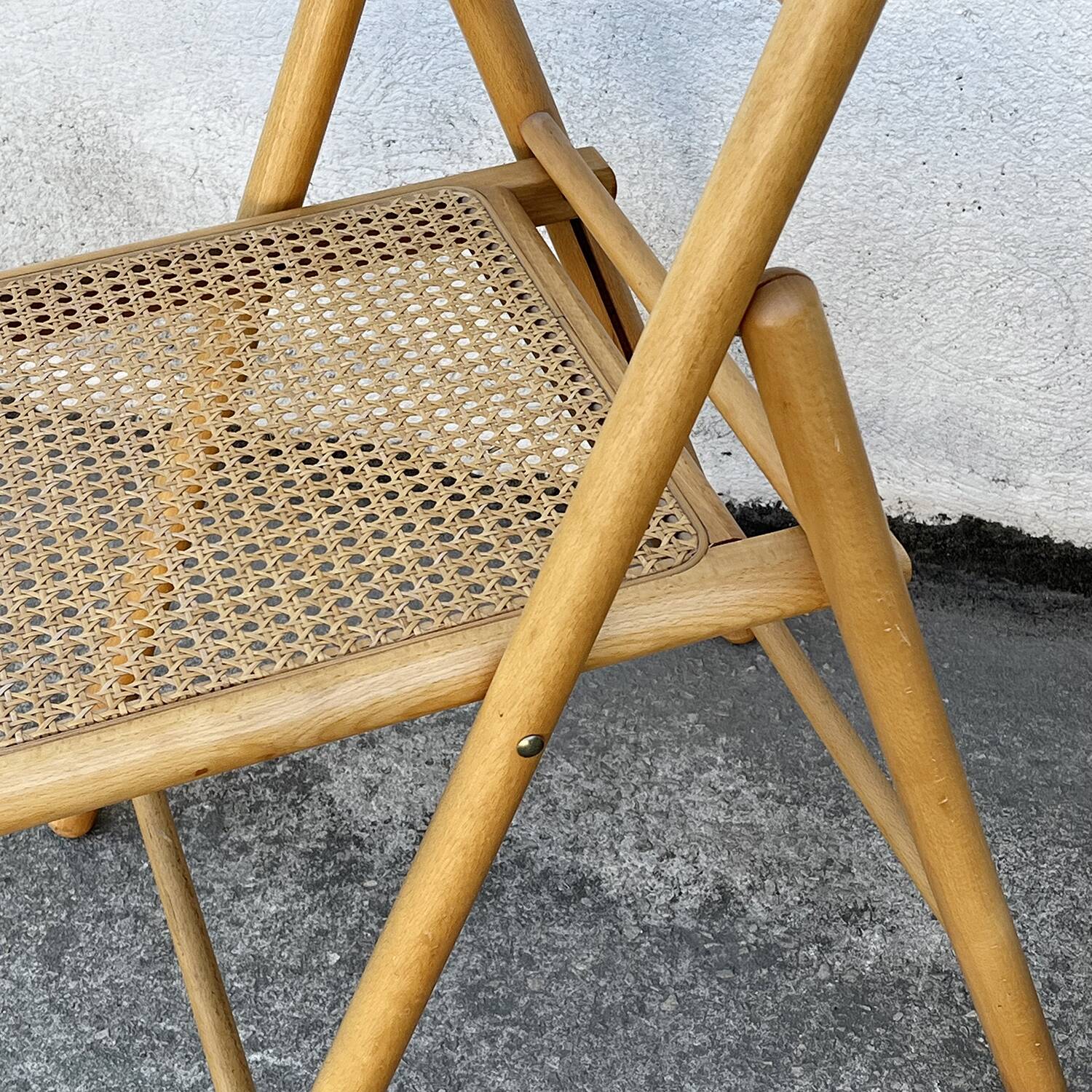 Vintage cane folding chair 80 Habitat