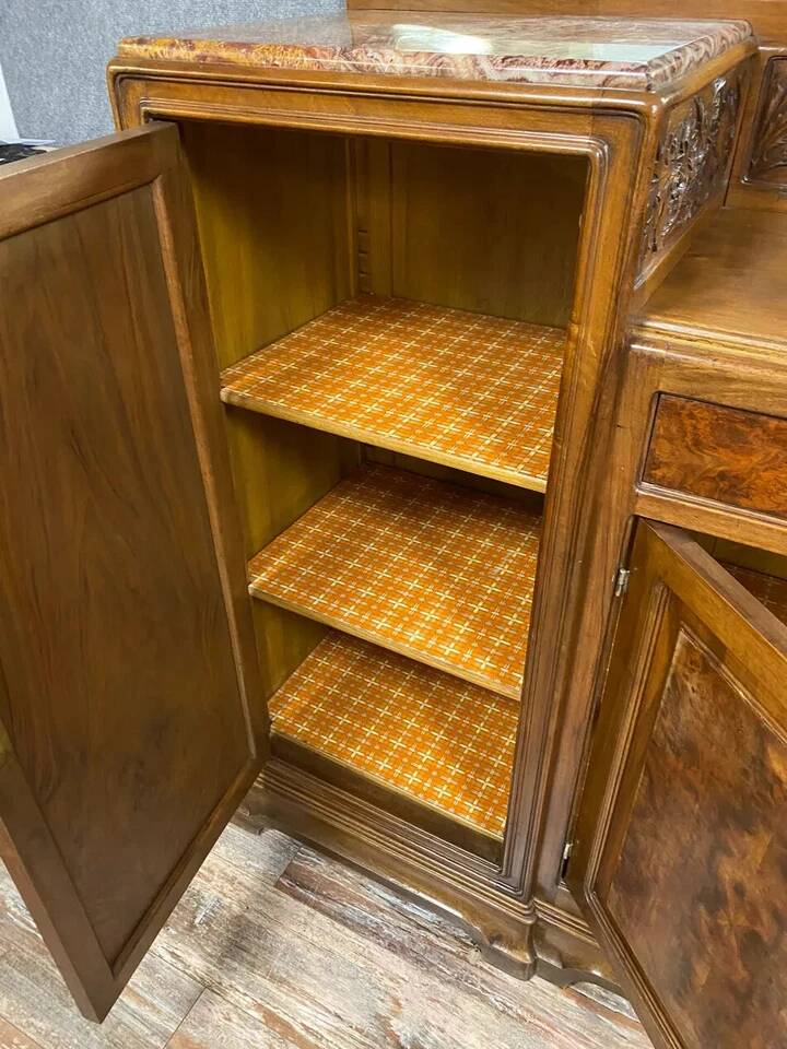 After Majorelle: Art Nouveau period sideboard in walnut and burl circa 1900