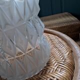 Frosted and clear moulded glass lampshade, mid-20th century.