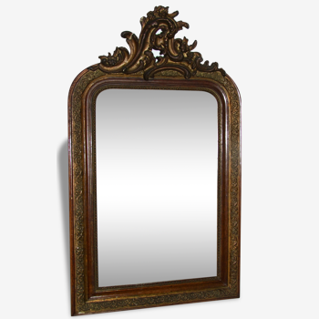 Miroir  XIXème s. bois et stuc