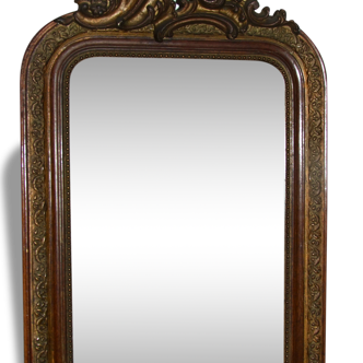 Miroir  XIXème s. bois et stuc