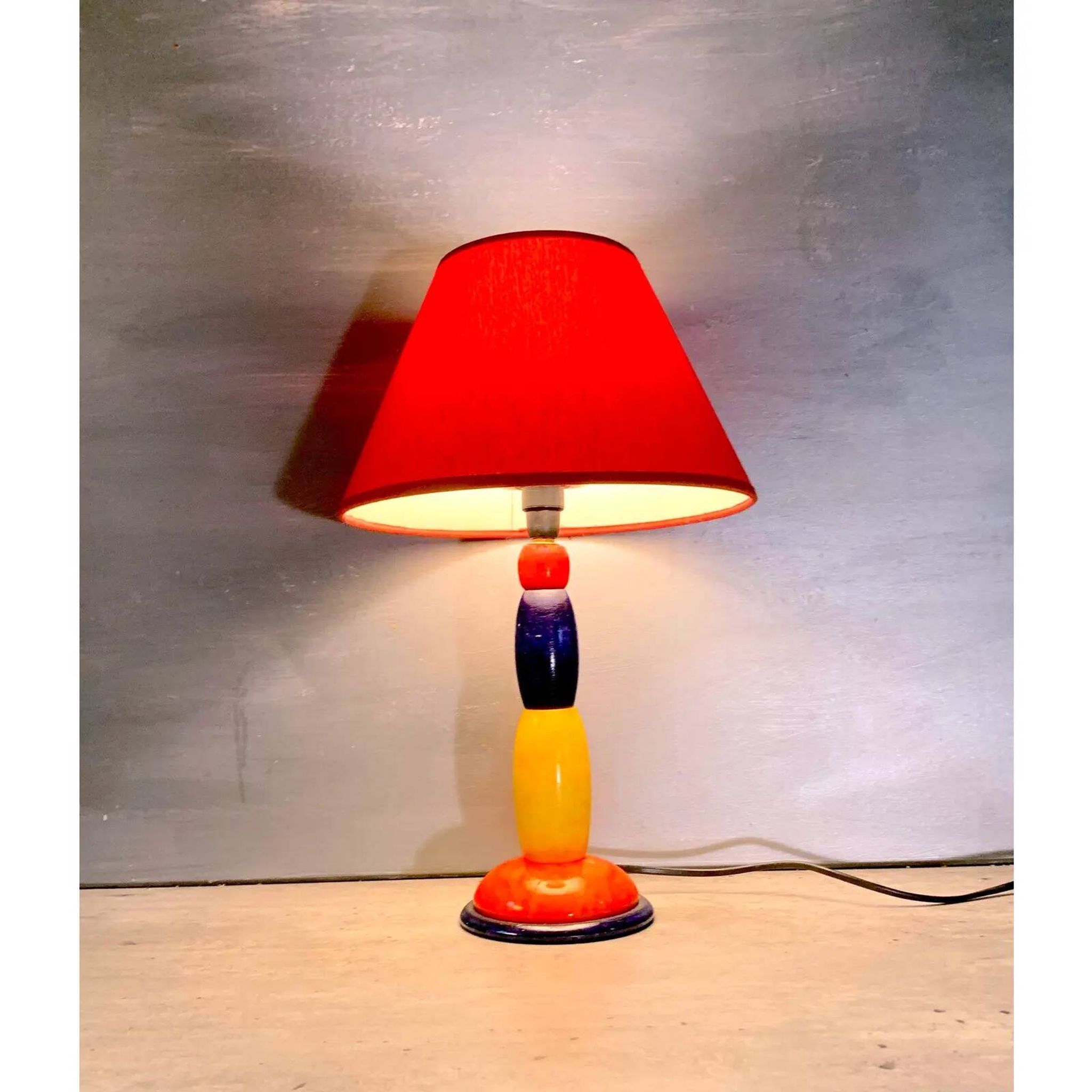 Multicolor Ceramic Totem Lamp, 1980