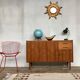 Vintage enfilade - walnut - 50/60 - Scandinavian style - spindle feet