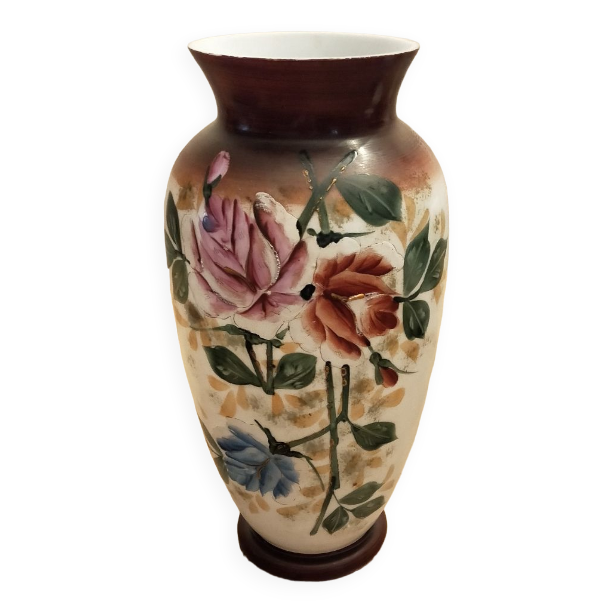 Vase en opaline peint à la main
