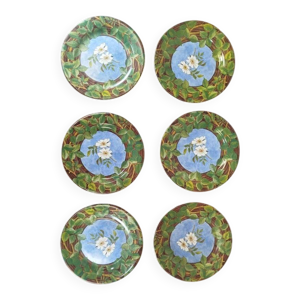 Lot de 6 assiettes plates - floral