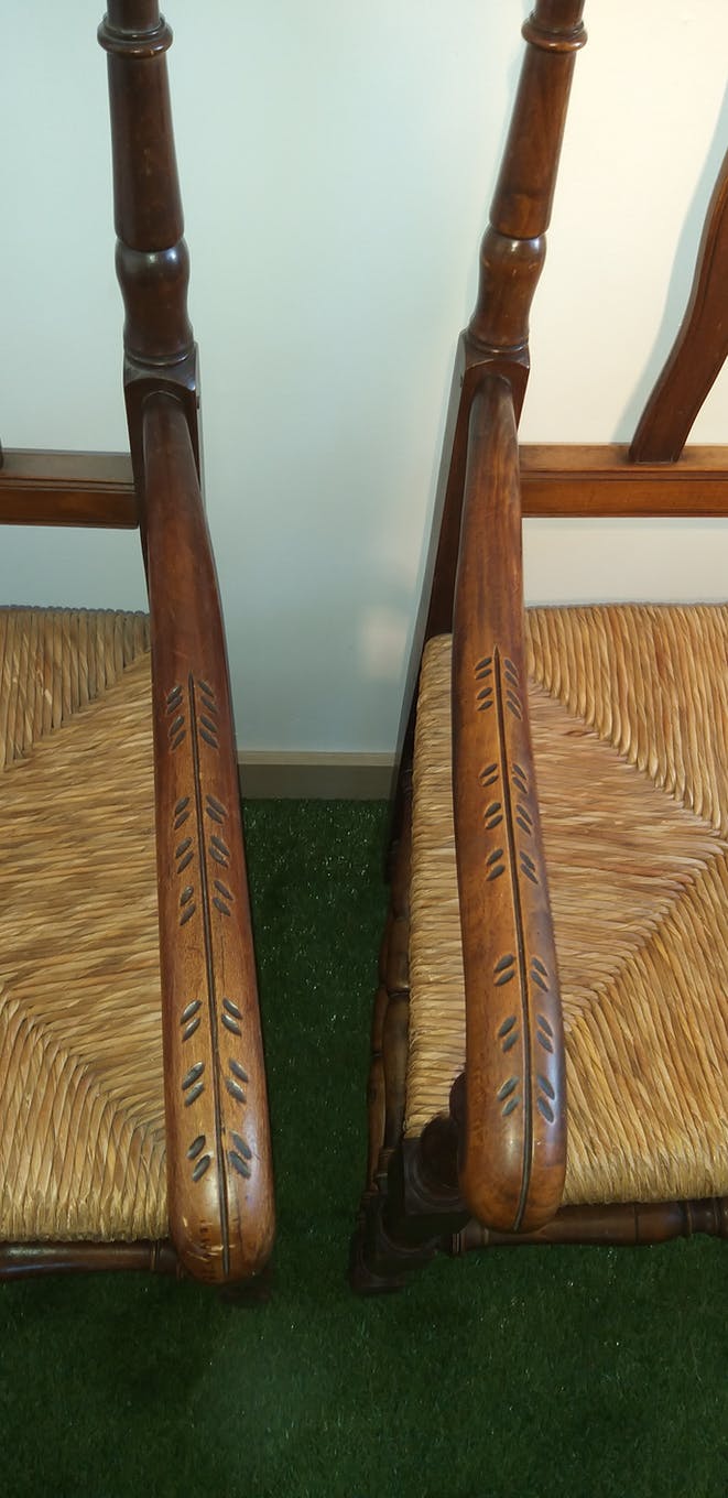Pair of provençal walnut armchairs