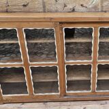 Antique Art Deco glass-fronted sideboard in Burmese teak