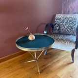 Old neoclassical style pedestal table, gilded bronze.